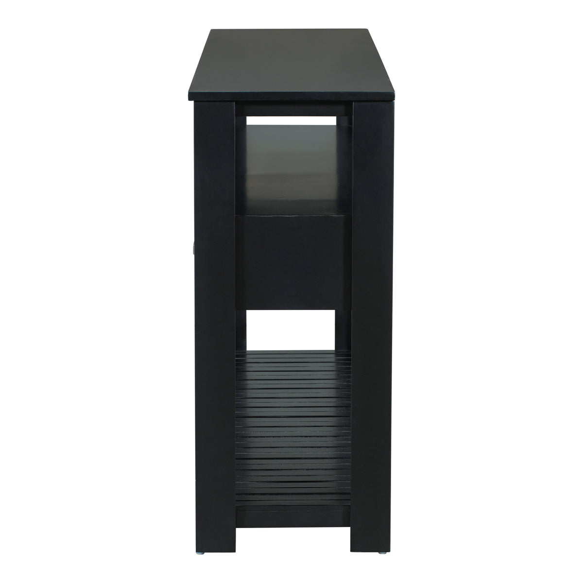 variant-group:rf-n711p410406b|Roomfitters 61.5" Entryway Table with 4 Drawers, 3-Tier Console Sofa Table with Open Shelves for Hallway, Black