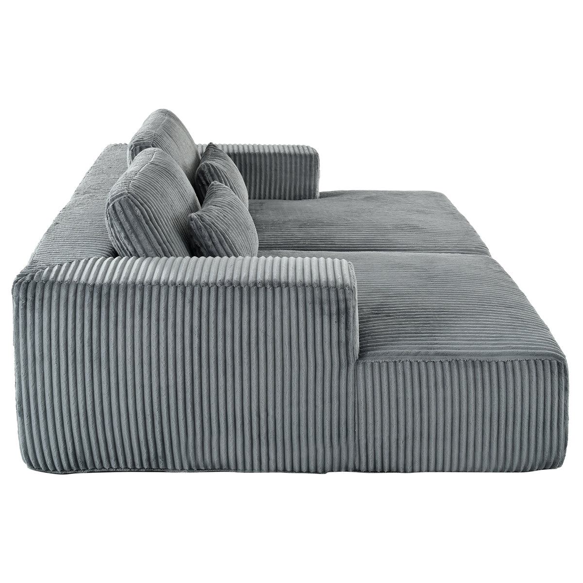 variant-group:rf-n711wy000449aae|Roomfitters Corduroy Double Sofa Bed with Pillows, Modern Convertible Couch for Living Room, Apartment, Gray