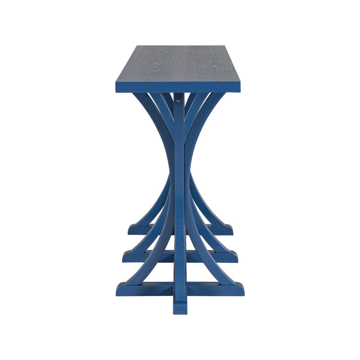 variant-group:rf-n711p295300v|Roomfitters 59.8" Console Table with Oak Veneer Top, Modern Arched Leg Entryway Sofa Table for Hallway & Living Room, Navy Blue
