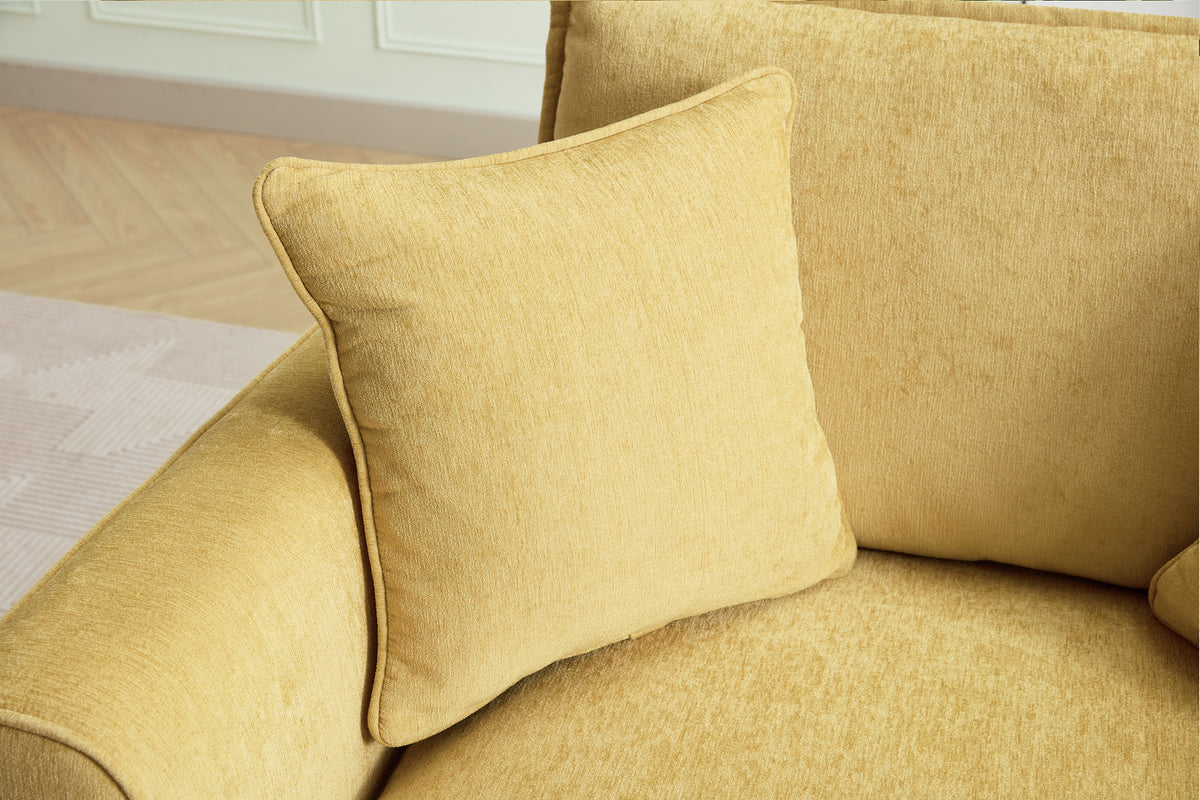 variant-group:rf-n701p379404y|Roomfitters 46.3 Inch Oversized Armchair, Chenille Comfy Accent Chair and a Half Sofa, Rubberwood Legs Pillow, Yellow