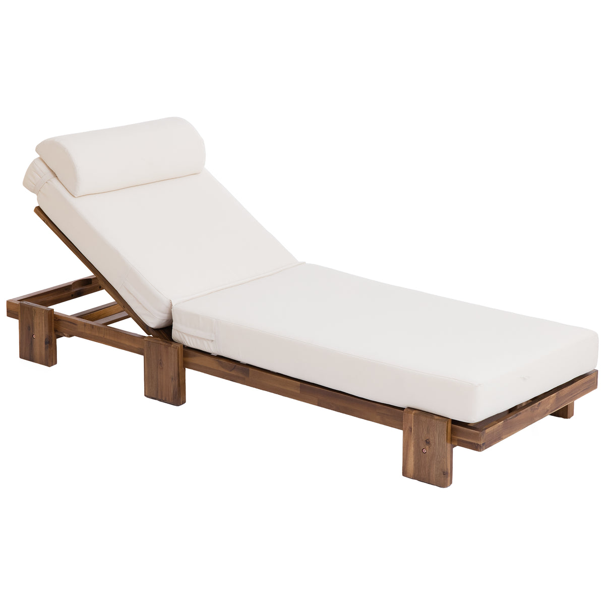 variant-group:rf-n711wy000473aaa|Roomfitters 78.8" Outdoor Patio Chaise Lounge Chair with Adjustable Backrest and Side Table for Poolside & Garden, Beige