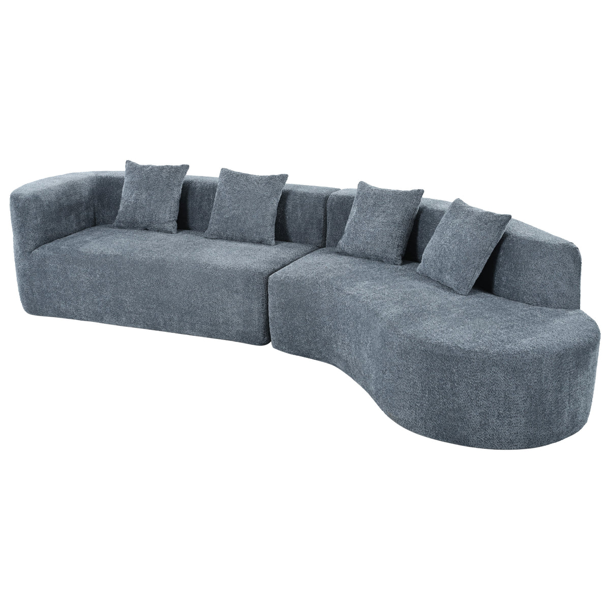 variant-group:rf-n711wy000456aae|Roomfitters 132" Sectional Sofa, Modern Curved Design L-Shaped Modular Couch for Living Room Furniture, Dark Blue
