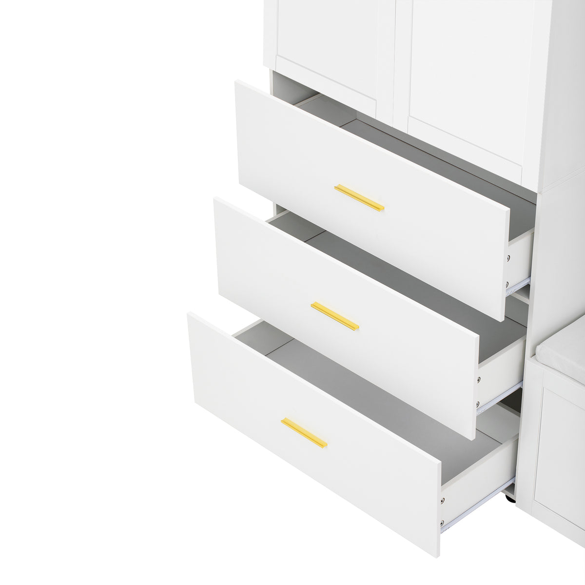 variant-group:rf-n724sj000167aak|Roomfitters American Style Extra-Wide Hall Tree with Padded Cushion Seat, Ancient White