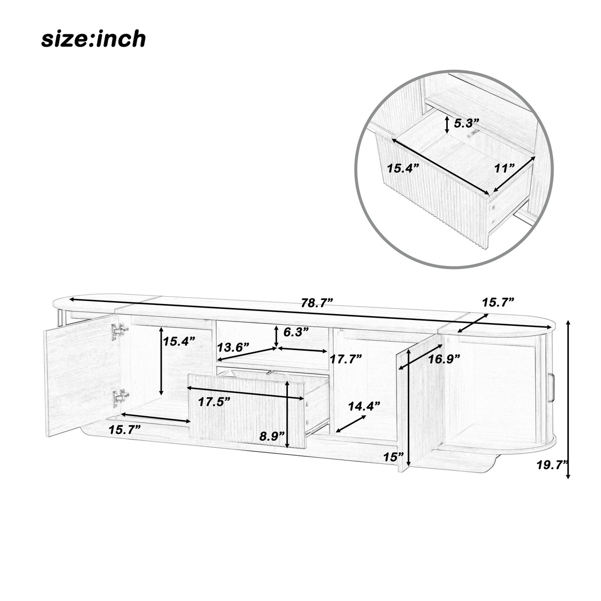 variant-group:rf-n724p420628w|Roomfitters American Style TV Stand Console with Hidden Sliding Doors, Large, Acacia Wood