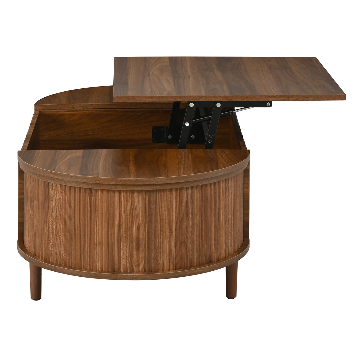 variant-group:rf-n724p416050m|Roomfitters Minimalist Oval Lift-Top Coffee Table with Wood Wave Grain Finish, Antique Brown