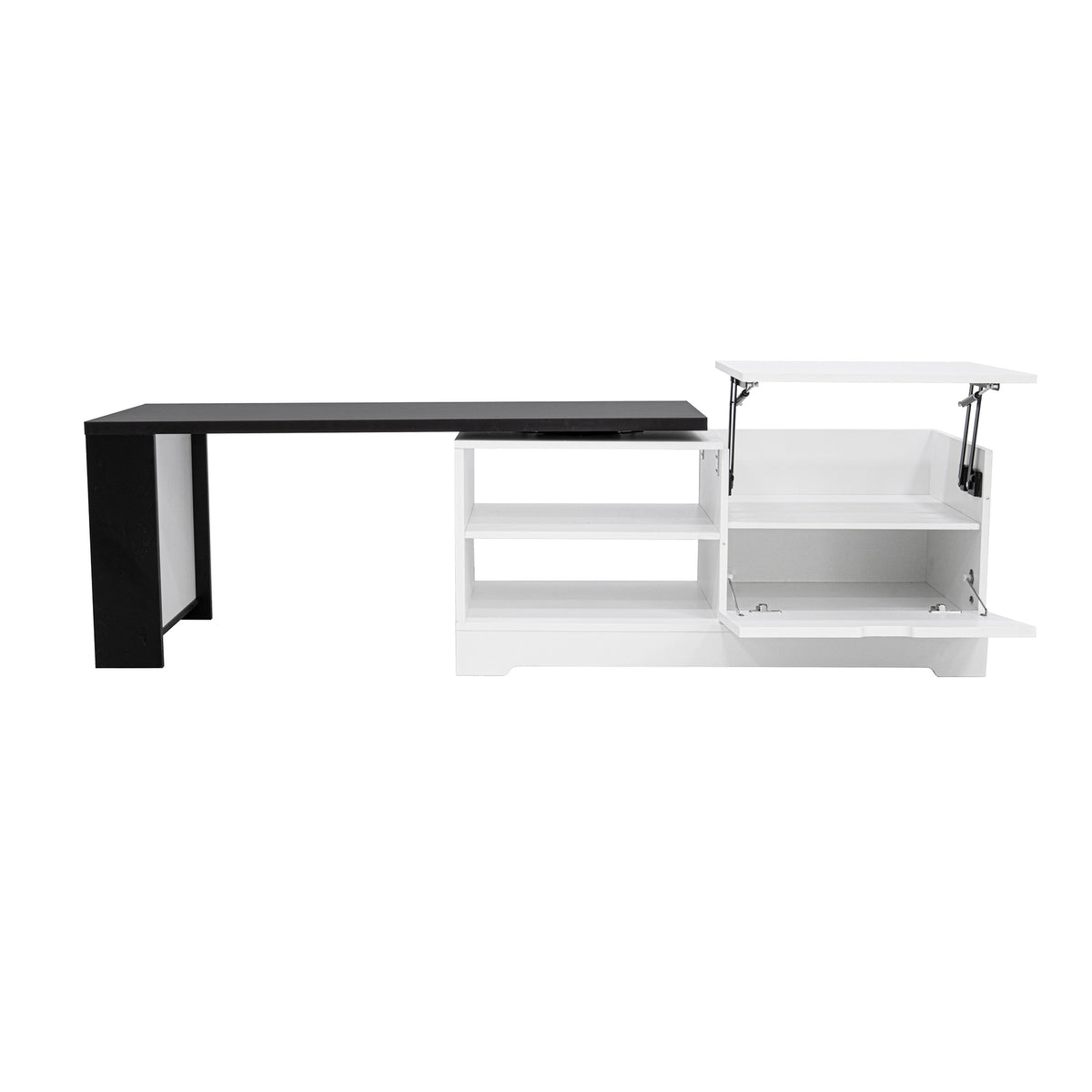 variant-group:rf-n724p351732k|Roomfitters Farmhouse Lift Top Coffee Table with Barn Doors and Outlets, White & Black