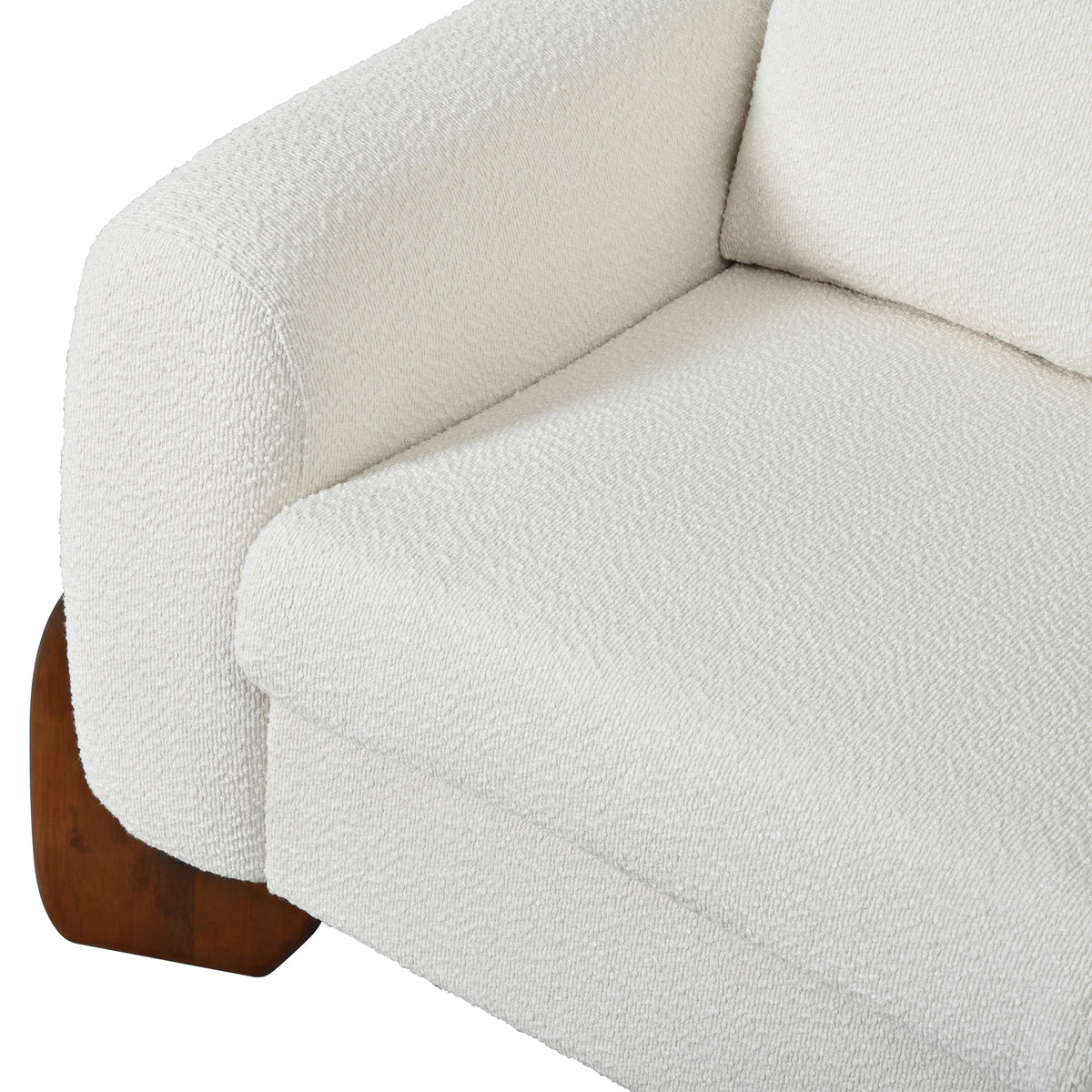 variant-group:rf-n711wy000479aaa|Roomfitters Modern 3-Piece Living Room Sofa Set, Bouclé Fabric Loveseat and 2 Armchairs Pack, Beige Pinewood Lounge