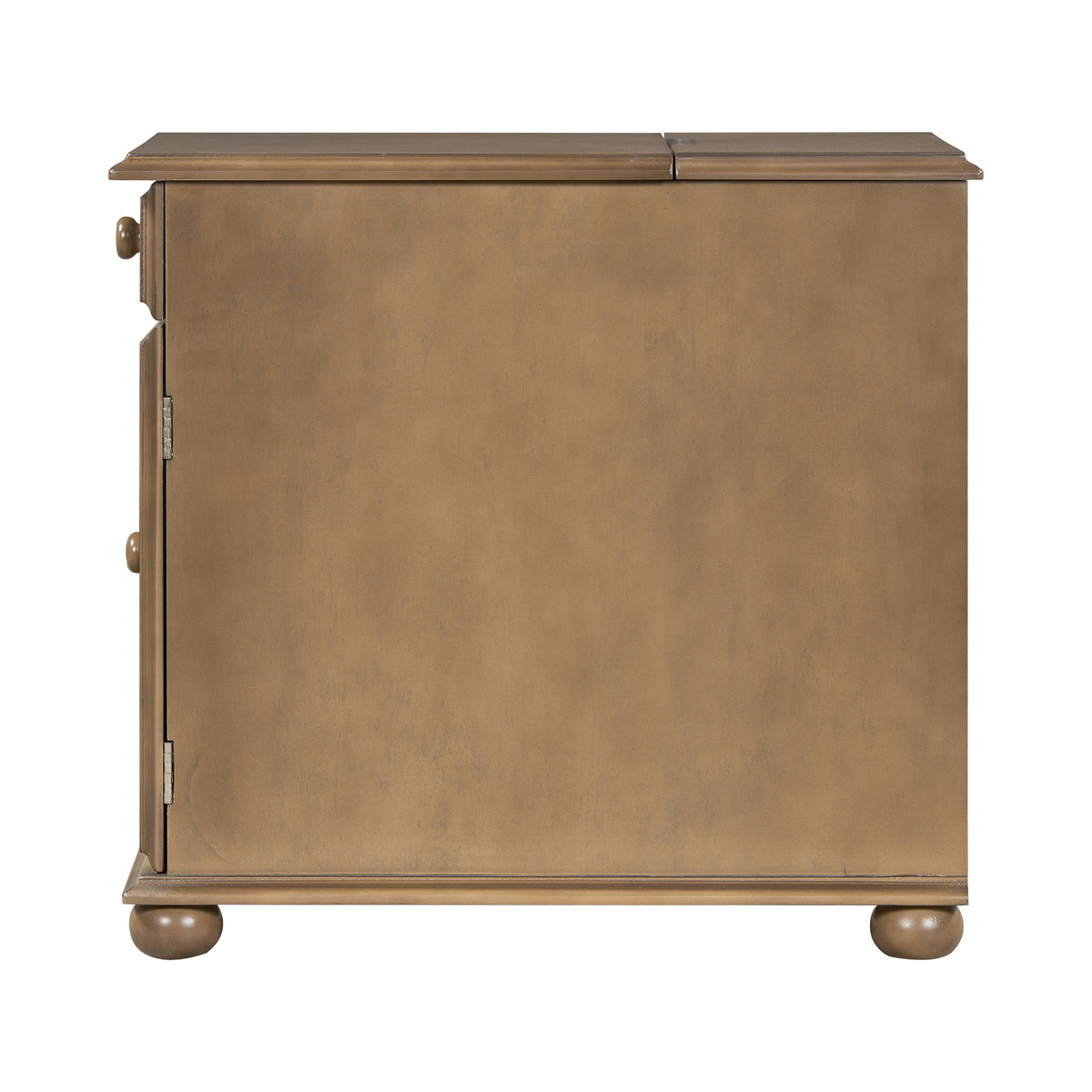 variant-group:rf-n724p293133d|Roomfitters Vintage Sofa Side Table with USB Ports, Flip Top, Cup Holders and Bookshelf Storage for Small Spaces, Brown