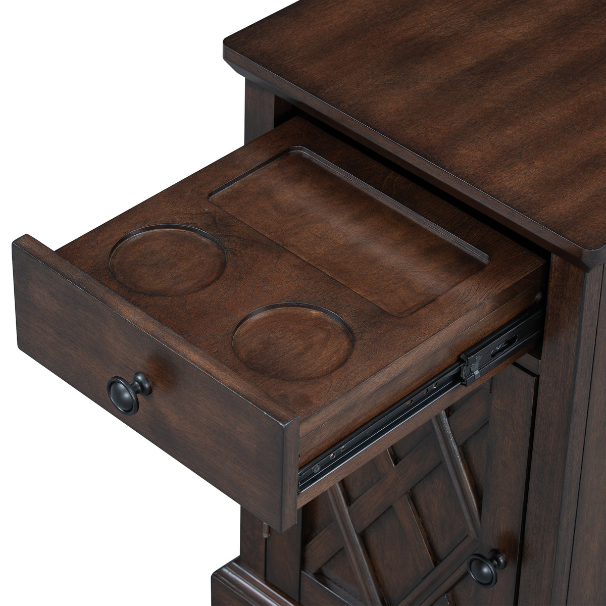 variant-group:rf-n724p353565d|Roomfitters Classic Charging End Table with USB Ports and Storage Drawer, Antique Brown
