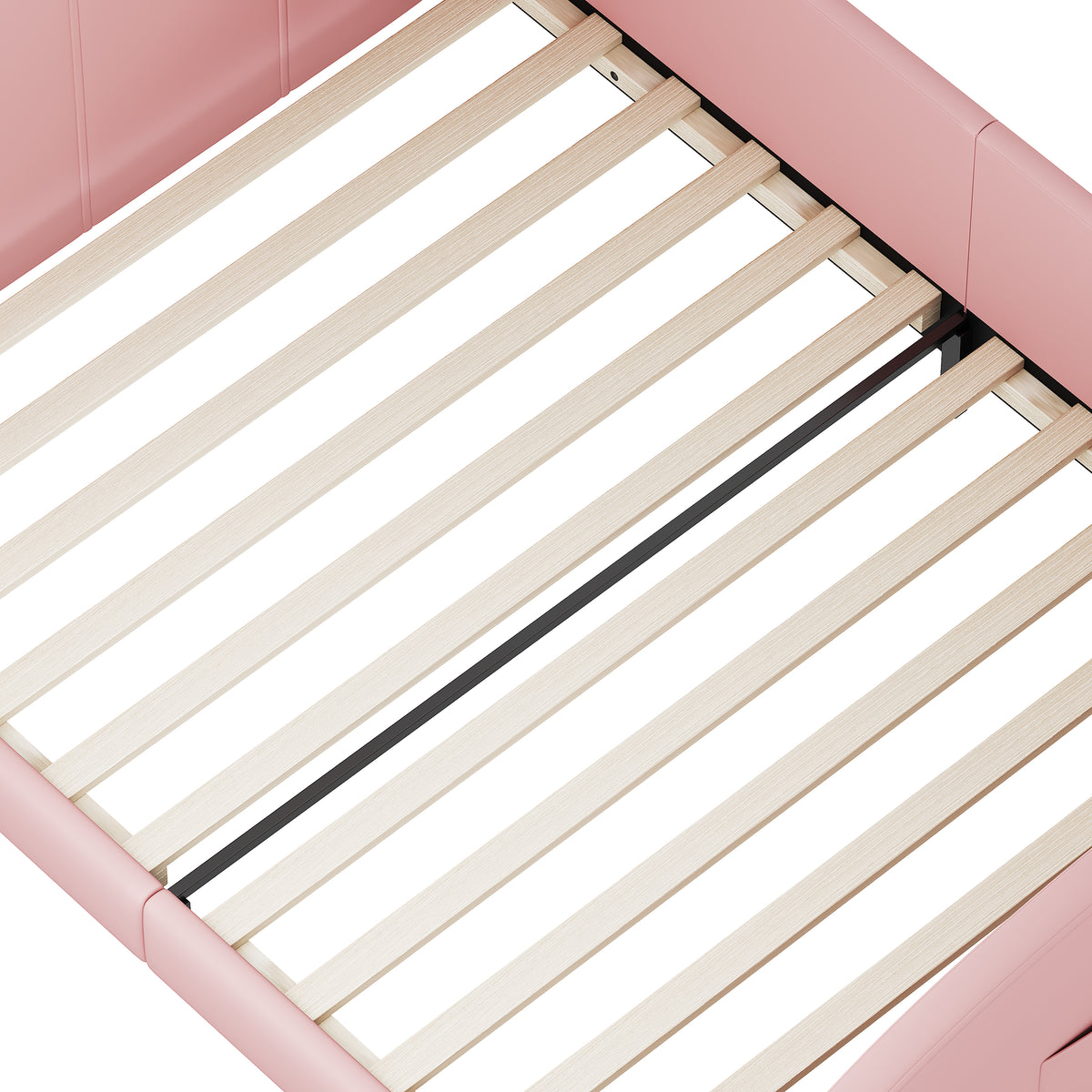 variant-group:rf-n733p198764h|Roomfitters Rabbit-Shaped Princess Twin Platform Bed with Upholstered Headboard and Footboard, Pink