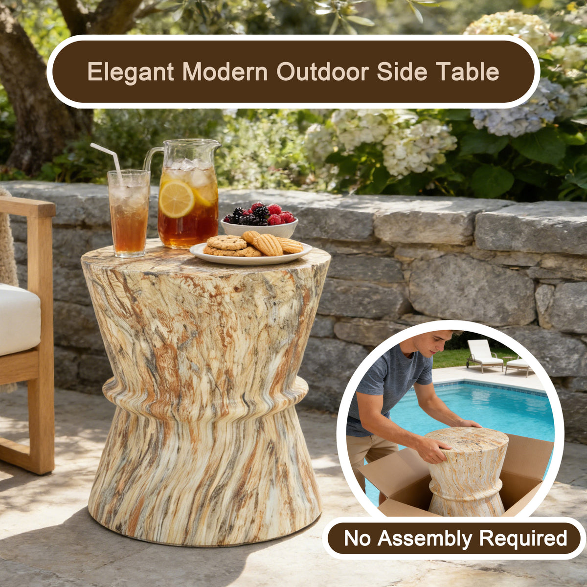 variant-group:rf-n711p422072a|Roomfitters Mid-Century Amber Hourglass Outdoor Side Table, Lightweight Concrete Accent Table, MgO Garden End Table