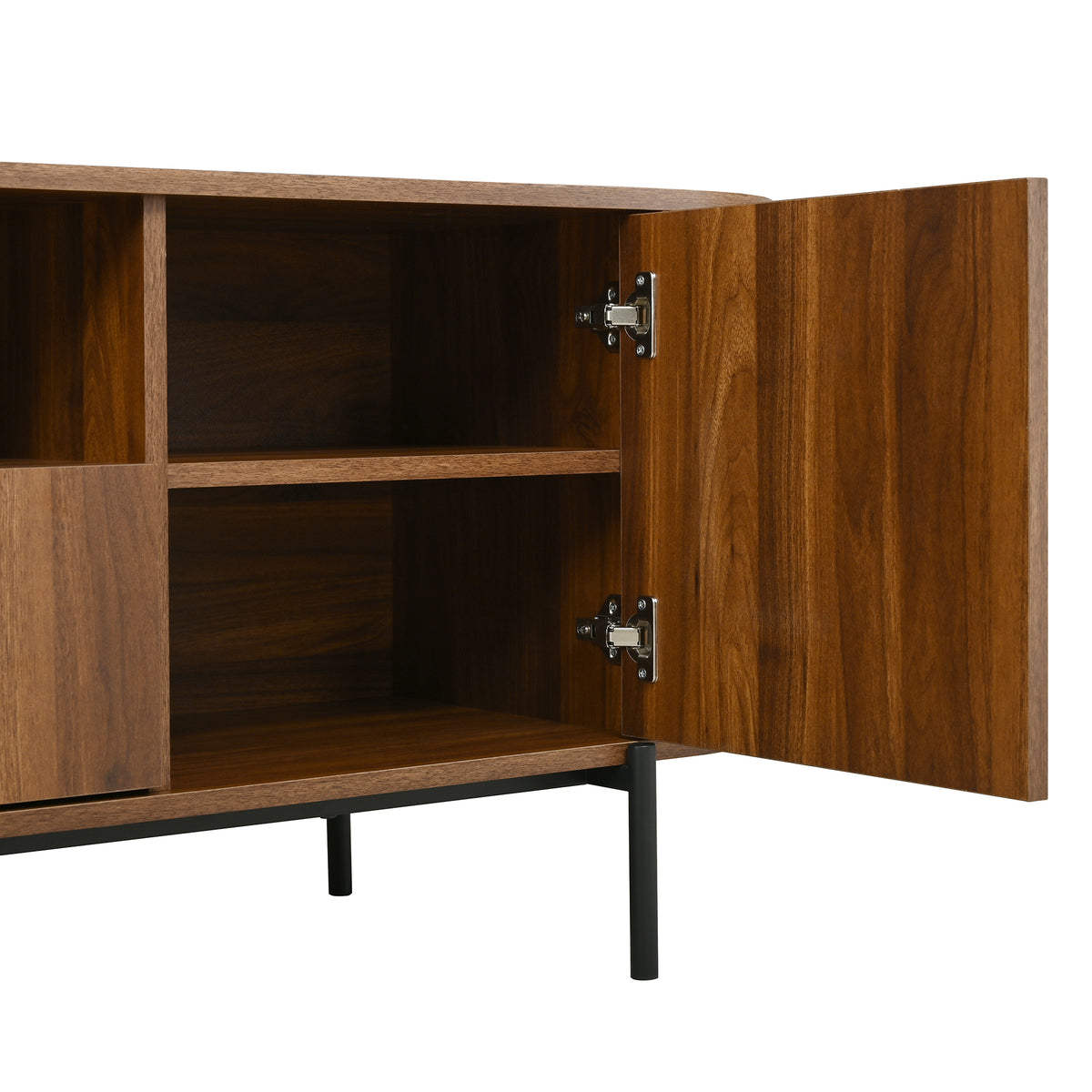 variant-group:rf-n724p437189m|Roomfitters American Style TV Stand with Rattan Arched Doors, Steel Legs, Antique Brown