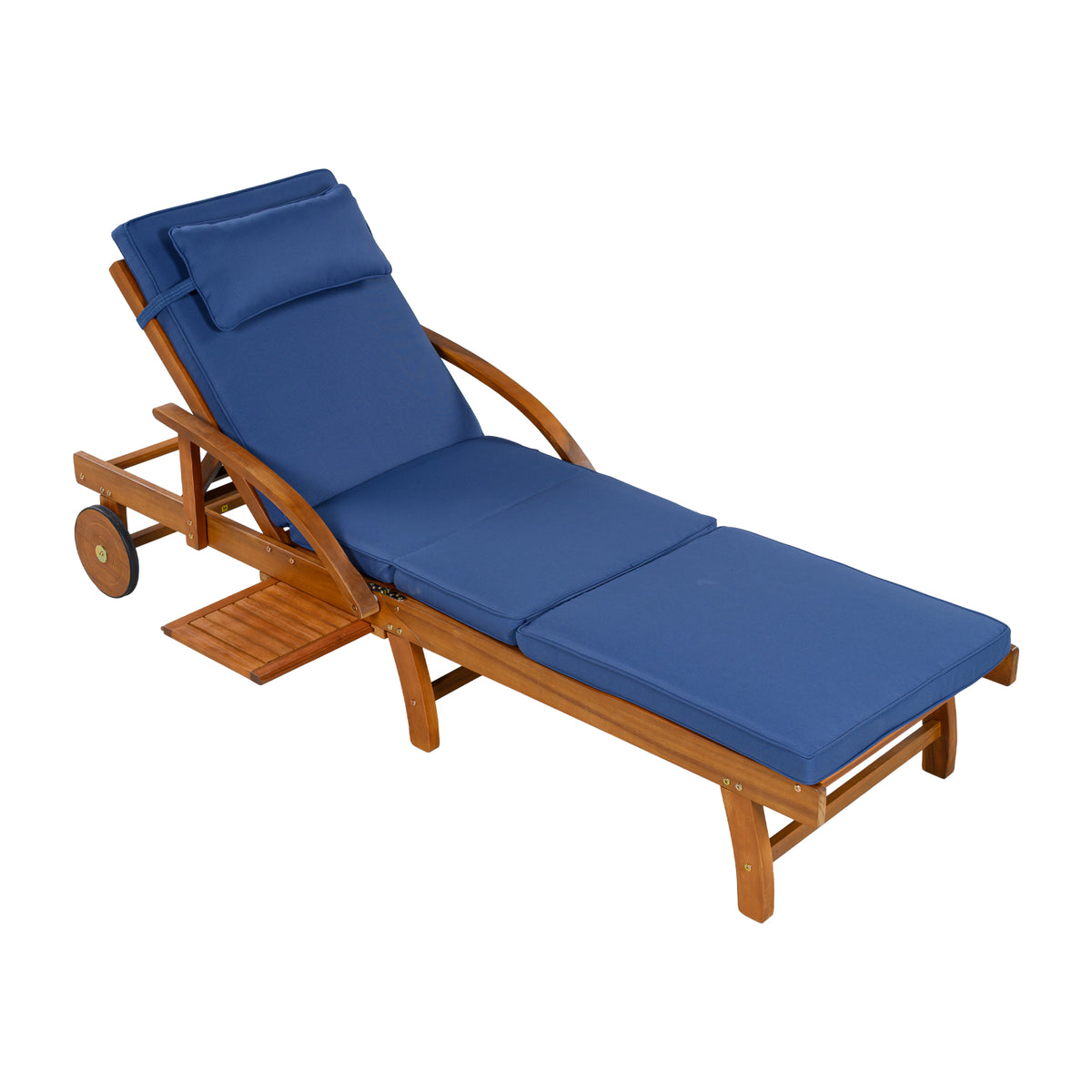 variant-group:rf-n711wy000482aac|Roomfitters 77.5-Inch Adjustable Acacia Wood Outdoor Lounge Chairs, Set of 2 Reclining Chaise Loungers, Navy Cushions
