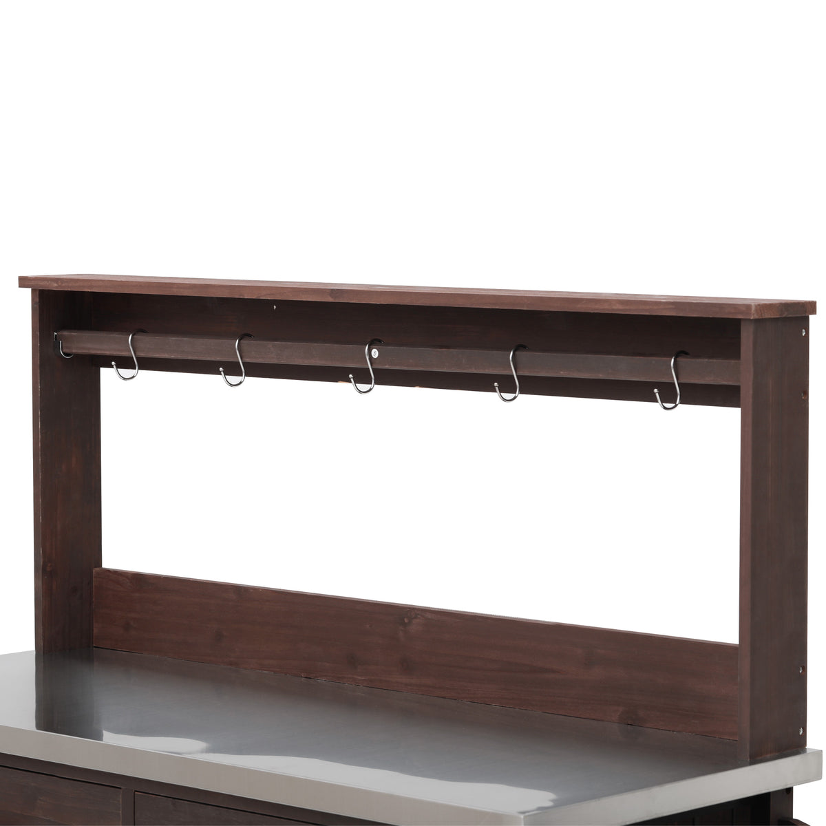 variant-group:rf-n707p409087z|Roomfitters 54.1" Grill Cart, Outdoor Kitchen Prep Station with Stainless Steel Top and Propane Tank Storage, Dark Brown
