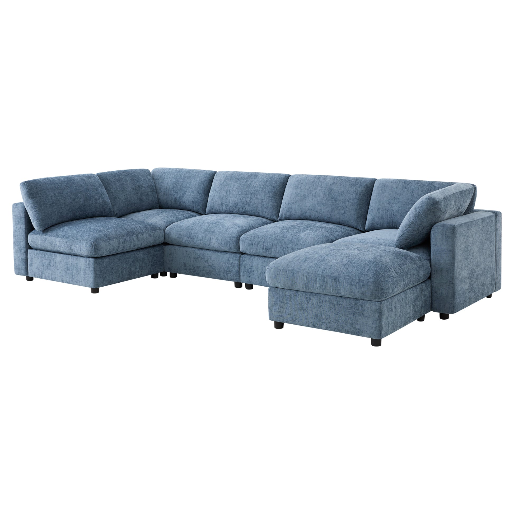 variant-group:rf-n723s9792k|Roomfitters 129 Inch Oversized U-Shaped Modular Sectional Sofa, Large Upholstered Living Room Seating Couch Furniture, Blue