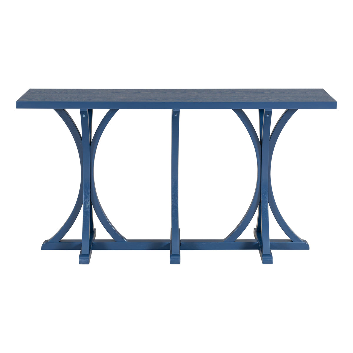 variant-group:rf-n711p295300v|Roomfitters 59.8" Console Table with Oak Veneer Top, Modern Arched Leg Entryway Sofa Table for Hallway & Living Room, Navy Blue