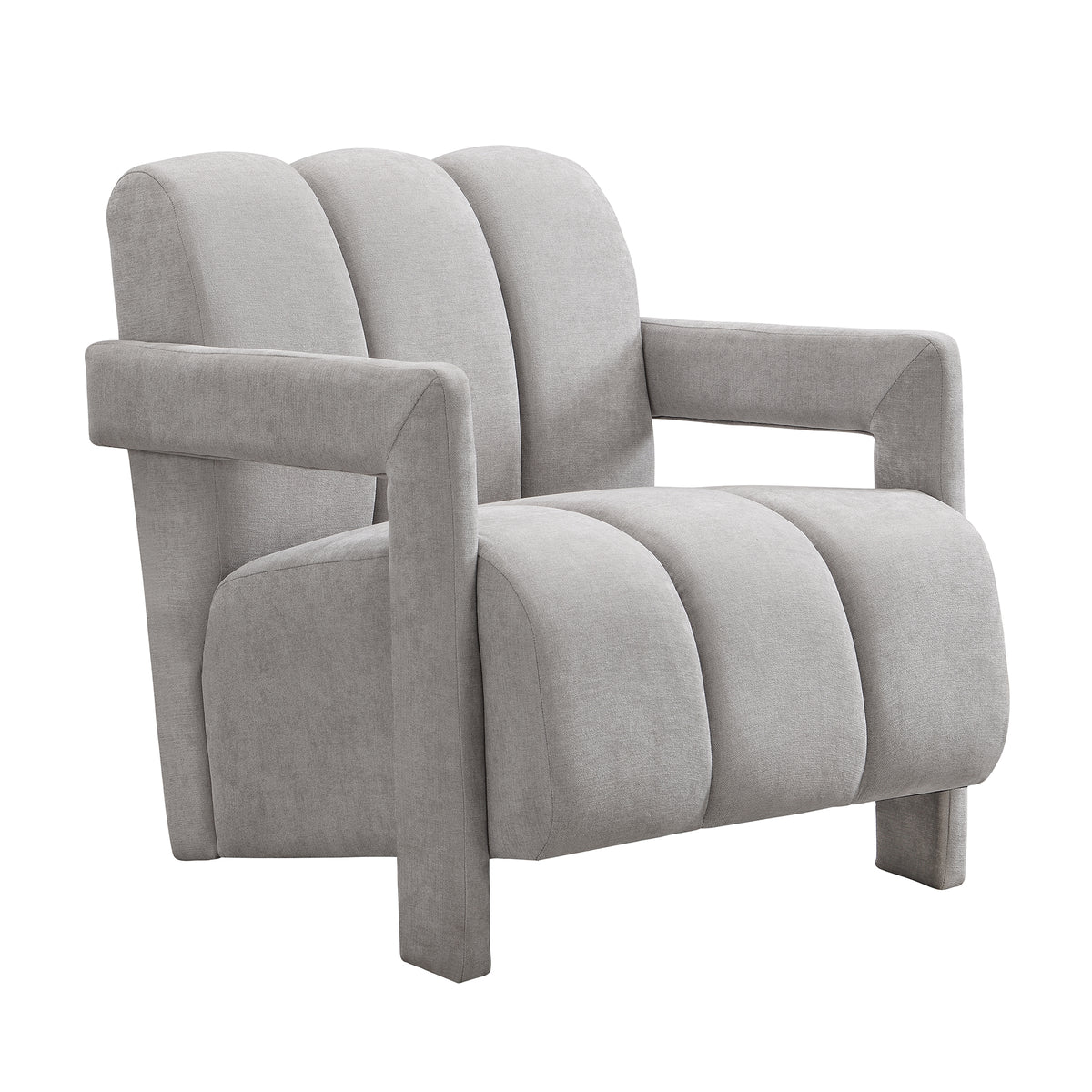 variant-group:rf-n724p256551e|Roomfitters Modern Minimalist Leisure Armchair with L-Shaped Armrests and Polyester Upholstery, Gray