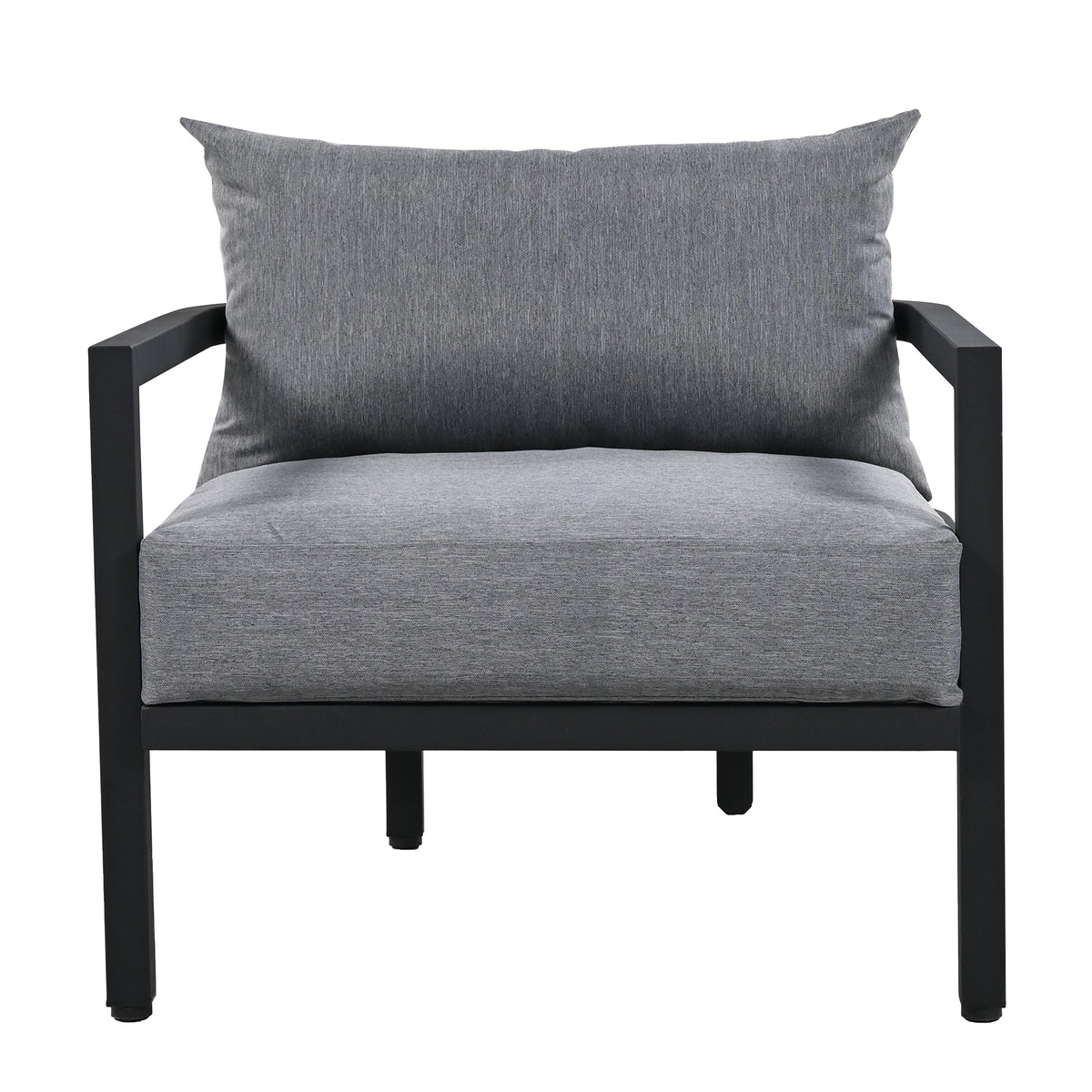 variant-group:rf-n711wy000470aae|Roomfitters 4-Piece Outdoor Steel Sofa Set with Coffee Table, 3-Seater Couch and 2 Armchairs for Patio Garden, Gray
