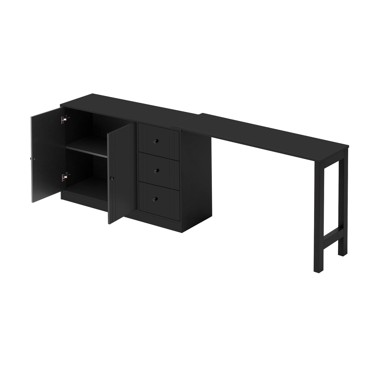 variant-group:rf-n711p334768b|Roomfitters Extendable Sideboard Buffet Cabinet with Storage, Multifunctional Console Table for Dining Room, Black