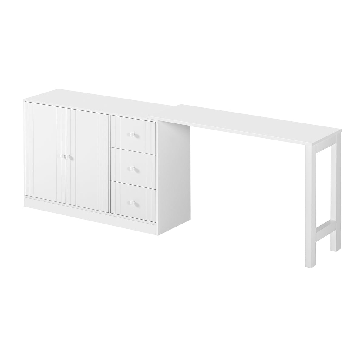 variant-group:rf-n711p334768k|Roomfitters Extendable Sideboard Buffet Cabinet with Storage, Multifunctional Console Table for Dining Room, White
