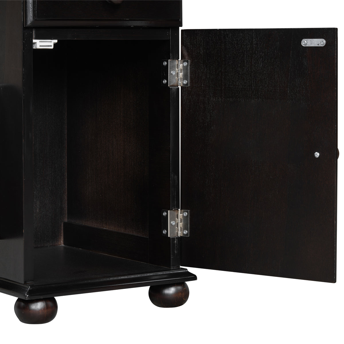 variant-group:rf-n724p293133p|Roomfitters Vintage Sofa Side Table with USB Ports, Flip Top, Cup Holders and Bookshelf Storage for Small Spaces, Espresso