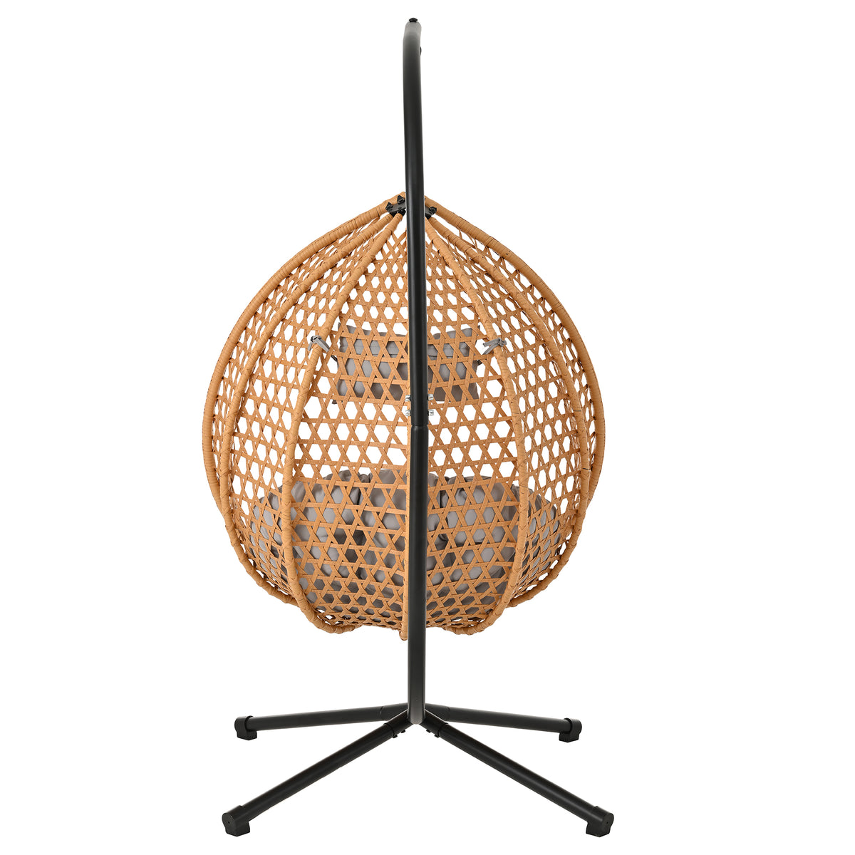 variant-group:rf-n711p255131s|Roomfitters Hanging Egg Chair with Stand, Rattan Wicker Swing Chair with Cushion for Indoor Outdoor Patio Balcony, Brown