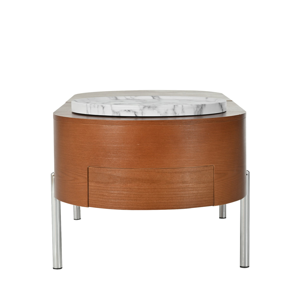 variant-group:rf-n724p228920d|Roomfitters Lift Top Oval Coffee Table with Rotating Marble Tray and Hidden Compartment, Brown