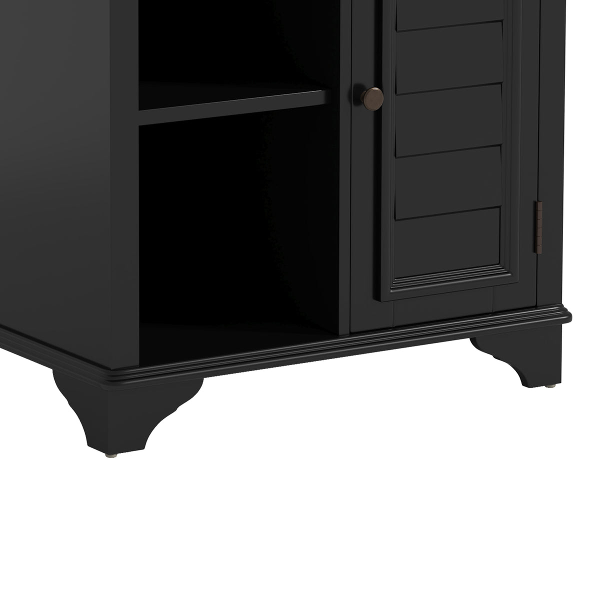 variant-group:rf-n724p401353b|Roomfitters American Style Louvered Side End Table with 2 Grass Storage Baskets, Black
