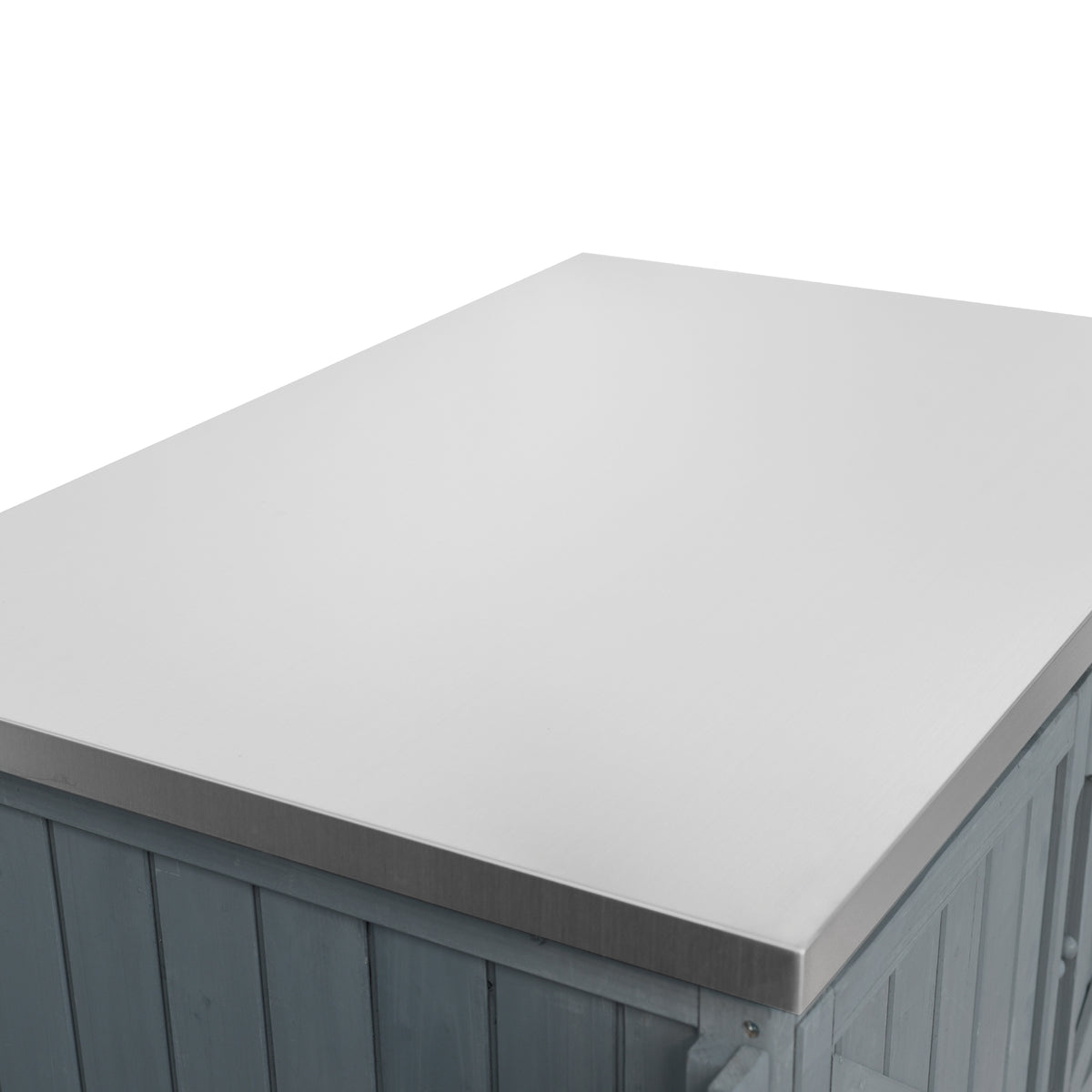 variant-group:rf-n707p370287g|Roomfitters 42.1" Grill Cart, Outdoor Kitchen Island with Stainless Steel Top, BBQ Prep Station with Spice Rack, Grey+Blue