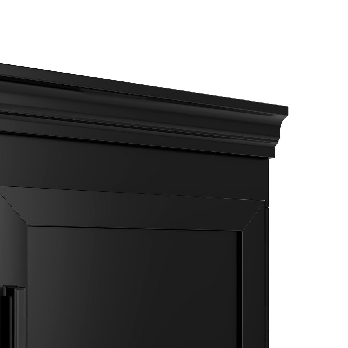 variant-group:rf-n724sj000140aab|Roomfitters 85.2" Hall Tree with Bench, 3 Hooks, 4 Doors, 1 Drawer and Adjustable Storage Shelves, Black