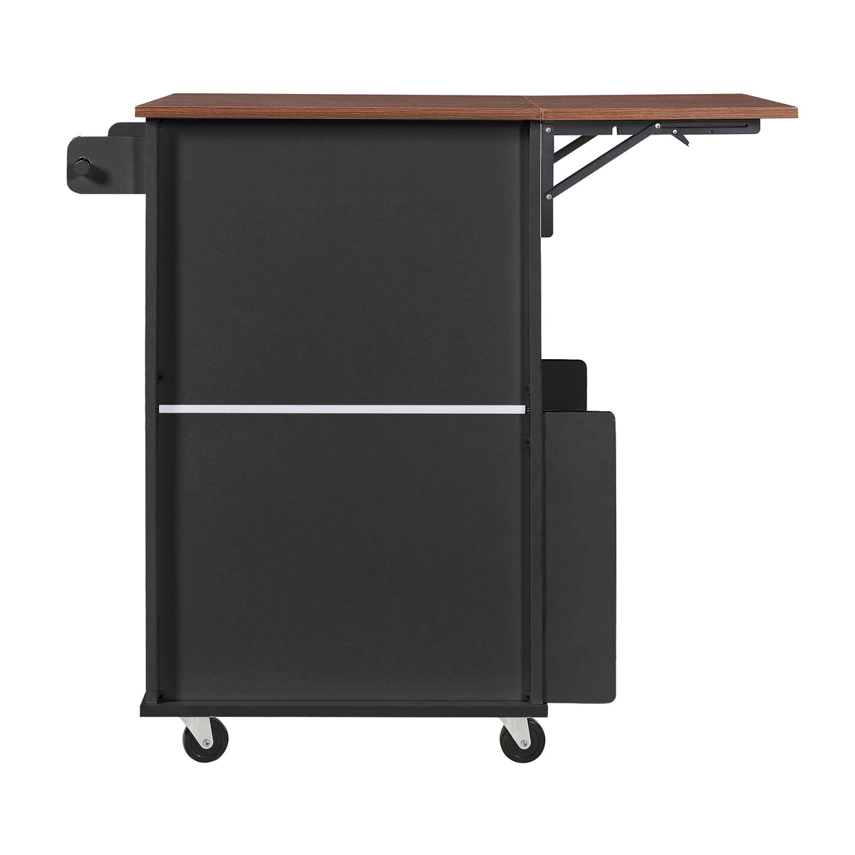 variant-group:rf-n707p404539b|Roomfitters 39.3" Kitchen Island with Drop Leaf, Rolling Kitchen Cart with Storage Drawer and Spice Rack, Modern Style, Black