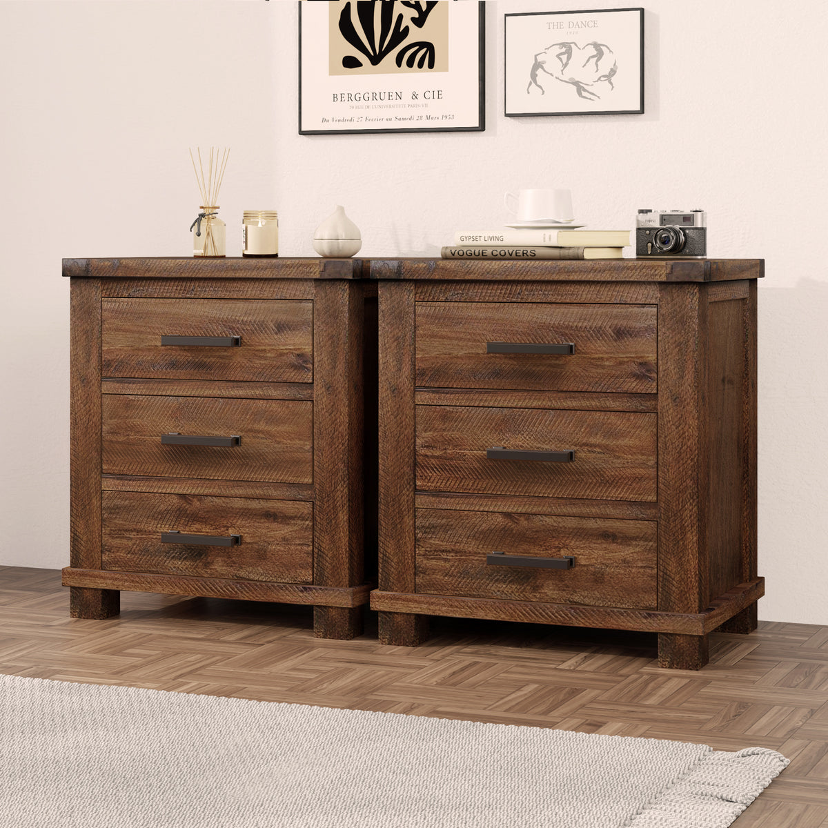 variant-group:rf-n701bs701p455591d|Roomfitters 3 Drawer Reclaimed Solid Wood Farmhouse Nightstand Set of 2, Rustic Bedside End Side Accent Table, Natural
