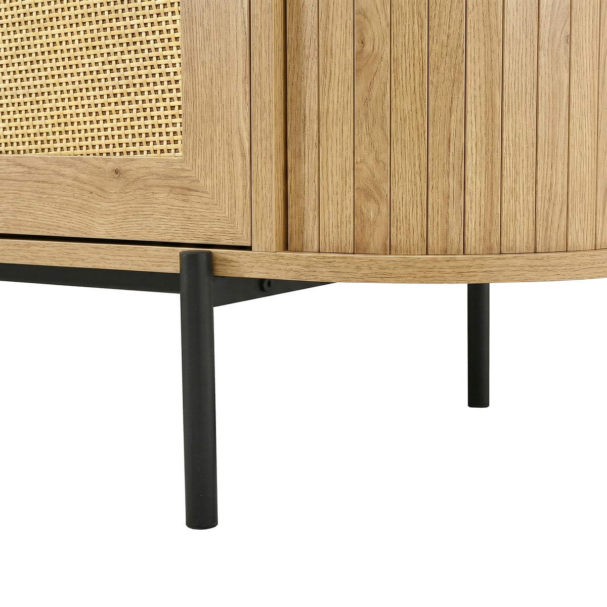 variant-group:rf-n724p437189d|Roomfitters American Style TV Stand with Rattan Arched Doors, Steel Legs, Burly Wood