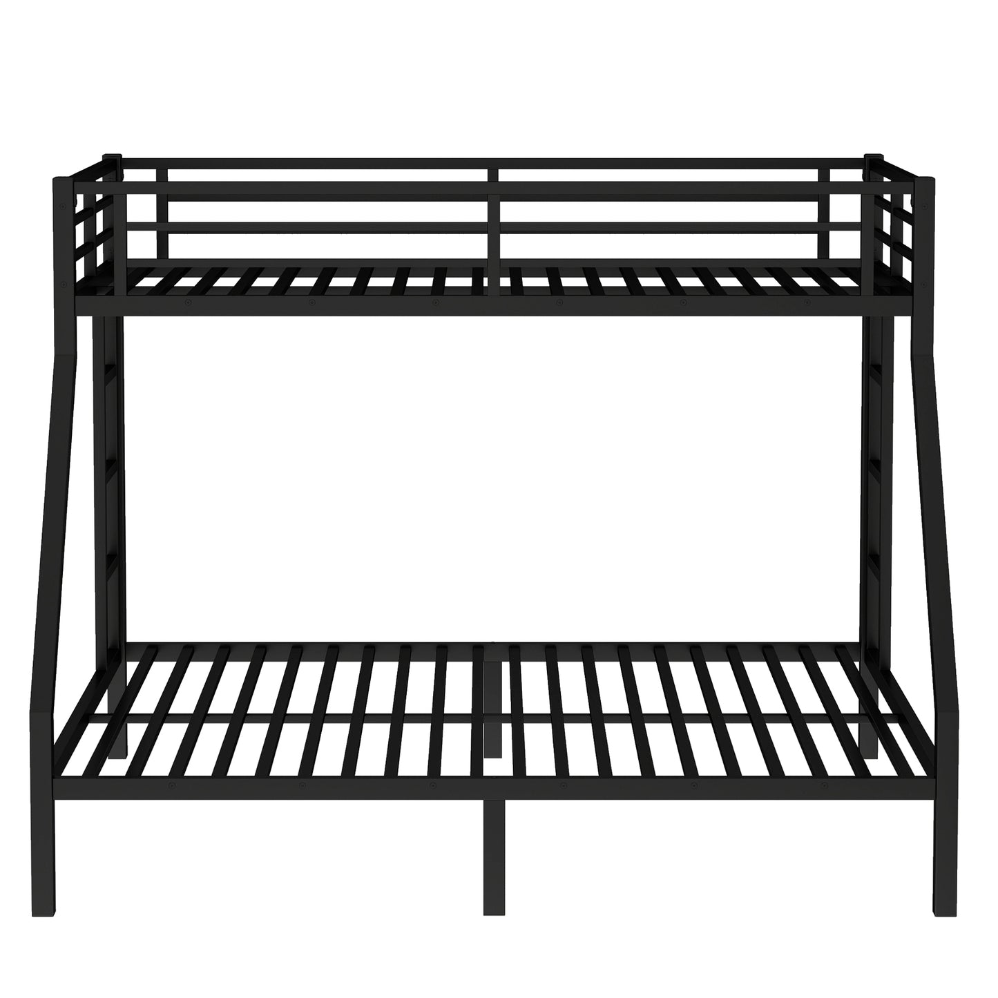 variant-group:rf-w1580p336606|Roomfitters Metal Twin XL Over Queen Bunk Bed Frame with Ladder & Safety Rail, Durable Space-Saving Design, Black