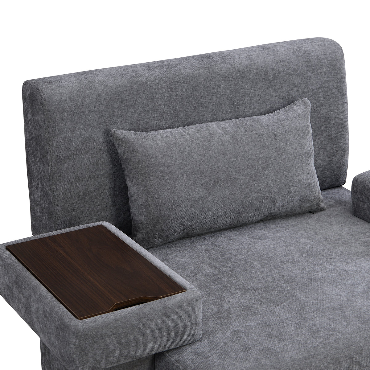 variant-group:rf-n724sj000130aae|Roomfitters Oversized Mid-Century Armchair 48” Wide with Soft Cushion and Wood Frame, Lounge Reading Chair, Gray