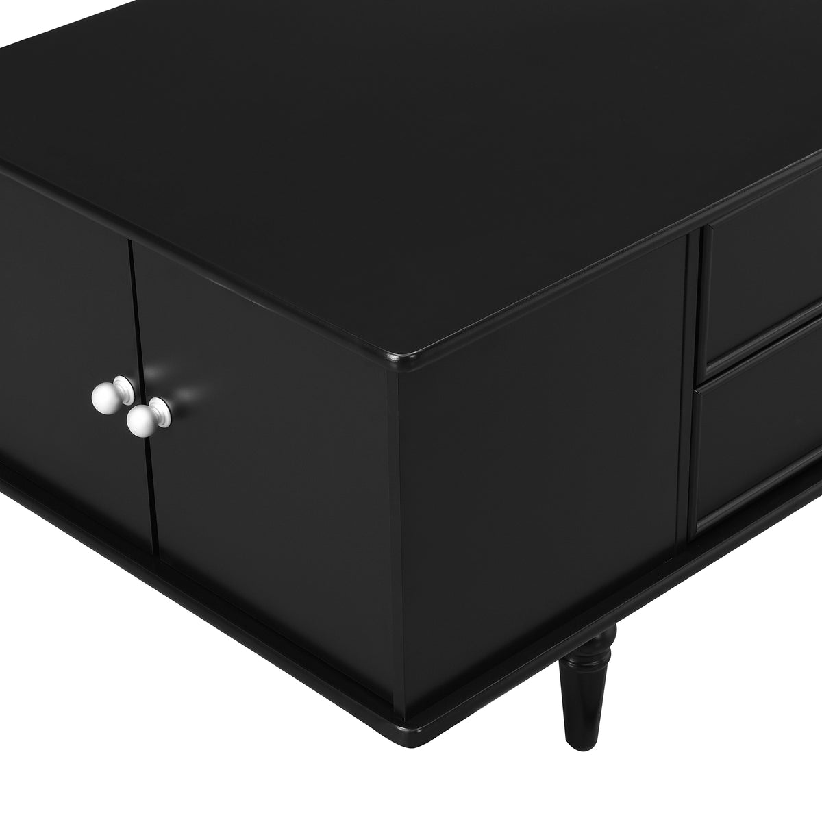 variant-group:rf-n724p286418b|Roomfitters Modern Rectangle Coffee Table with 4 Drawers and Hidden Side Storage, Solid Wood Legs, Black