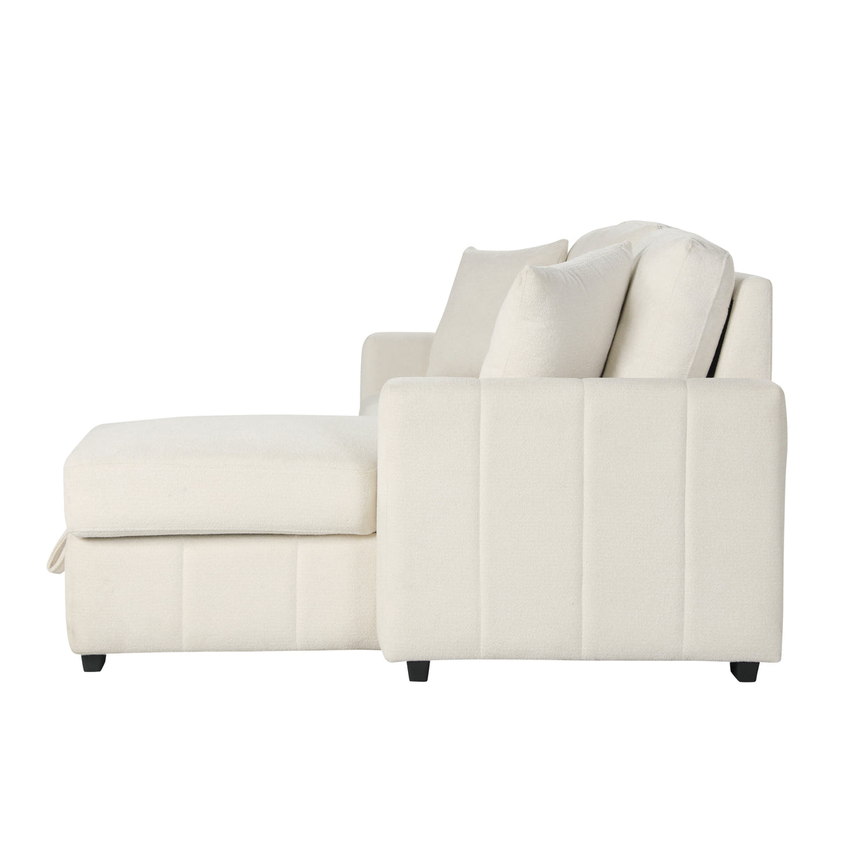variant-group:rf-n711wy000467aaa|Roomfitters 90" L-Shaped Sectional Sleeper Sofa with Storage Chaise and Pull Out Bed, Fold Down Cup Holder Table, Beige