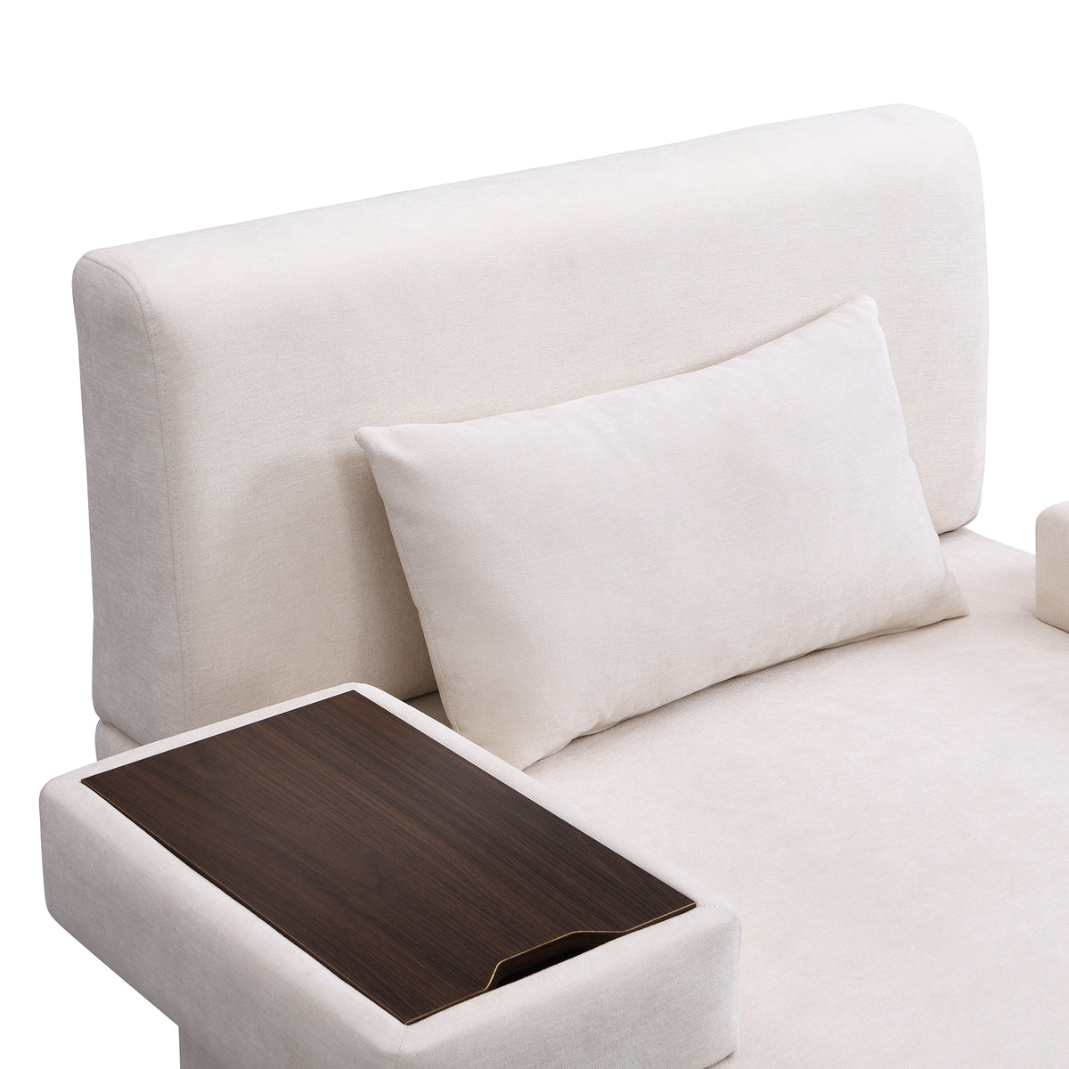 variant-group:rf-n724sj000130aaa|Roomfitters Oversized Mid-Century Armchair 48” Wide with Soft Cushion and Wood Frame, Lounge Reading Chair, Beige