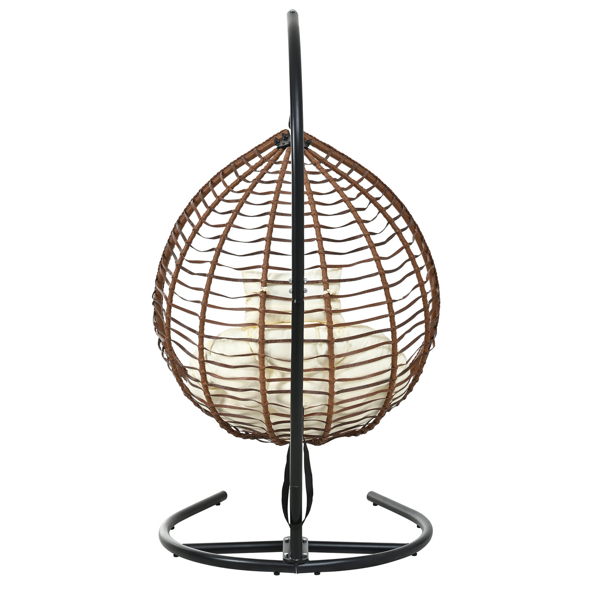variant-group:rf-n711p389502k|Roomfitters Indoor Outdoor Hanging Egg Hammock Chair with Stand, Wicker Rattan Swing for Patio and Bedroom, Brown+Beige