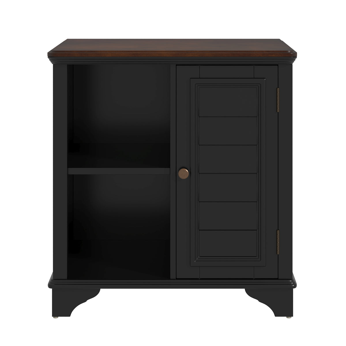 variant-group:rf-n724p401353b|Roomfitters American Style Louvered Side End Table with 2 Grass Storage Baskets, Black