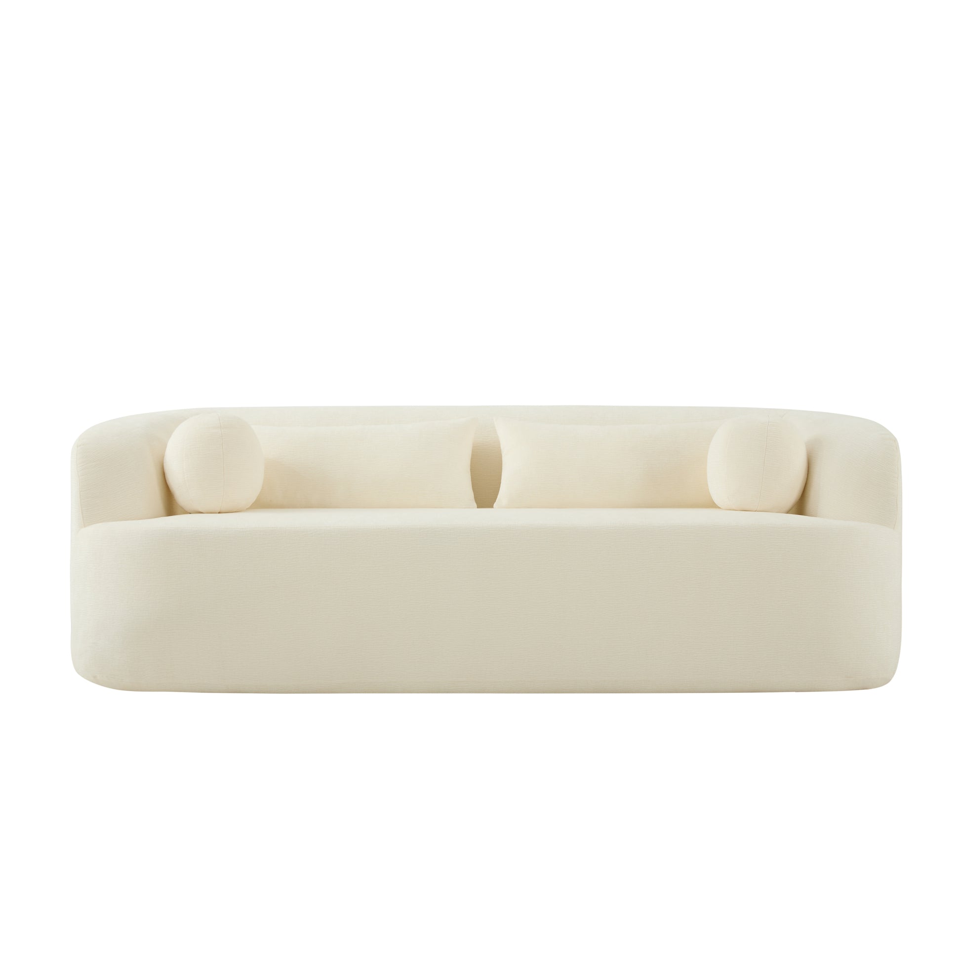 variant-group:rf-n723p404465a|Roomfitters 86 Inch Modern Curvy Sofa, 3-Seater Rounded Upholstered Couch with Plush Throw Pillows for Living Room, Beige