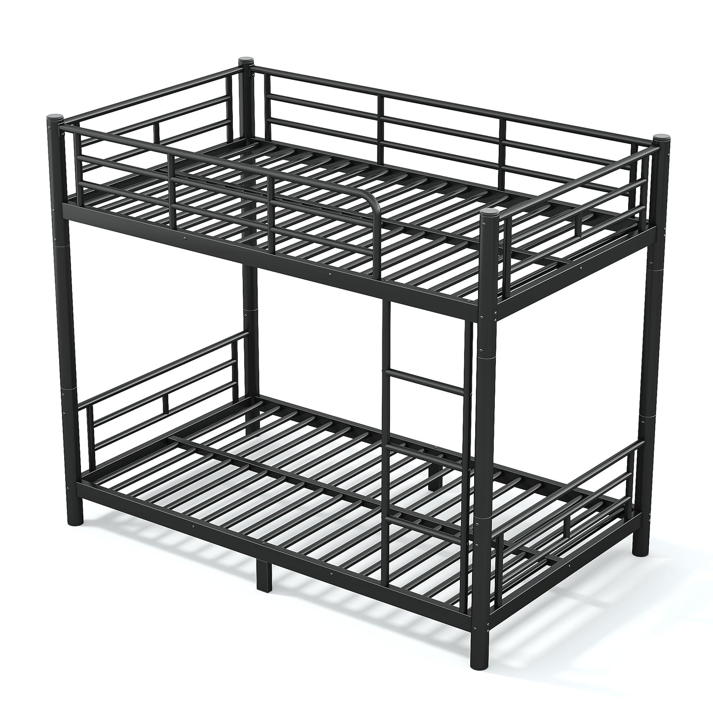 variant-group:rf-w1580p454721|Roomfitters Twin XL over Twin XL Metal Bunk Bed Frame for Teens Adults, Convertible 2 Separate Beds Round Tube, Black