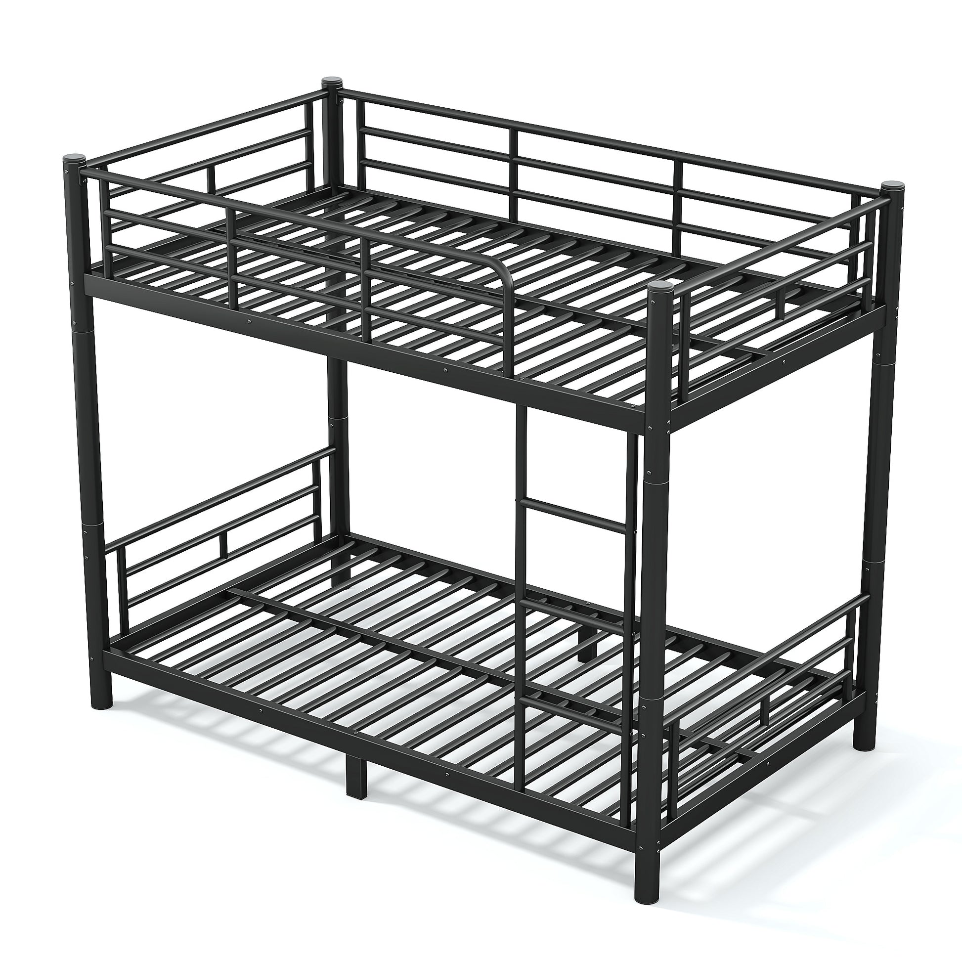 variant-group:rf-w1580p454721|Roomfitters Twin XL over Twin XL Metal Bunk Bed Frame for Teens Adults, Convertible 2 Separate Beds Round Tube, Black