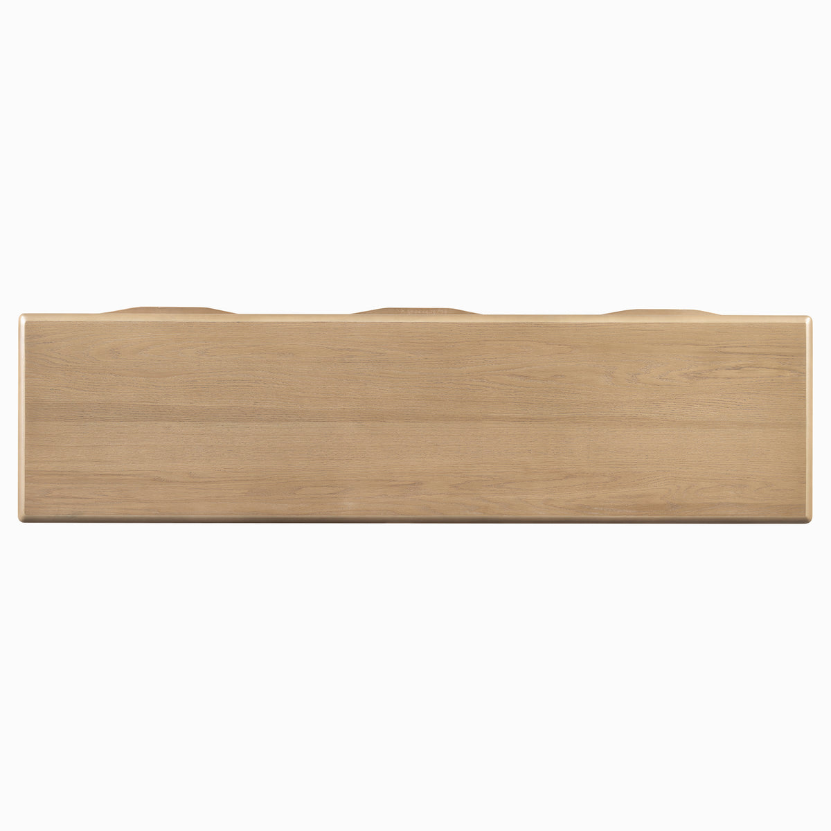 variant-group:rf-n711p401926n|Roomfitters Light Luxury Natural Oak Veneer Console Table with 3 Wavy Curved Drawers and Soft Rounded Corners