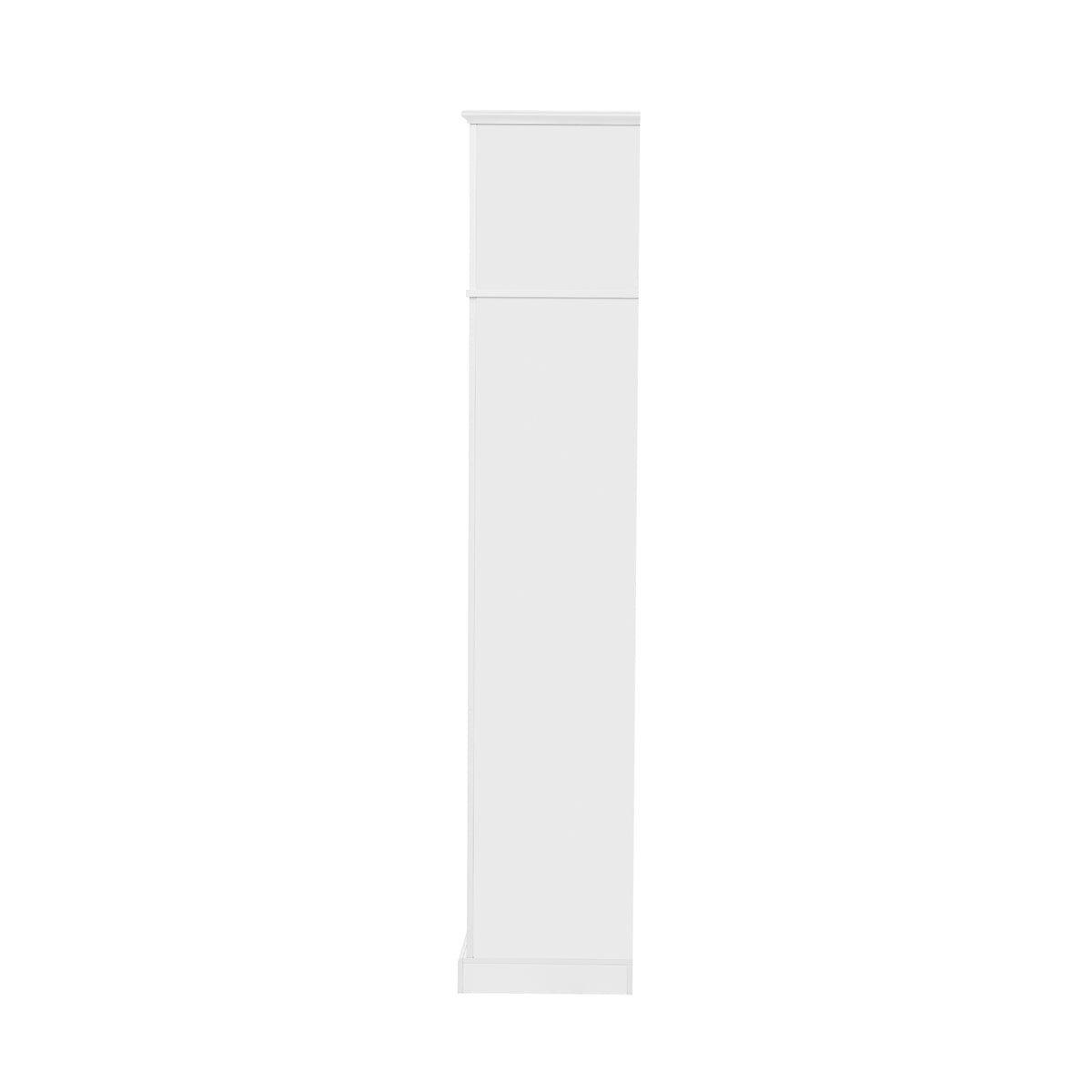 variant-group:rf-n724sj000160aak|Roomfitters 3-in-1 Entryway Hall Tree with Overhead Storage Cabinet, 2 Drawers, White