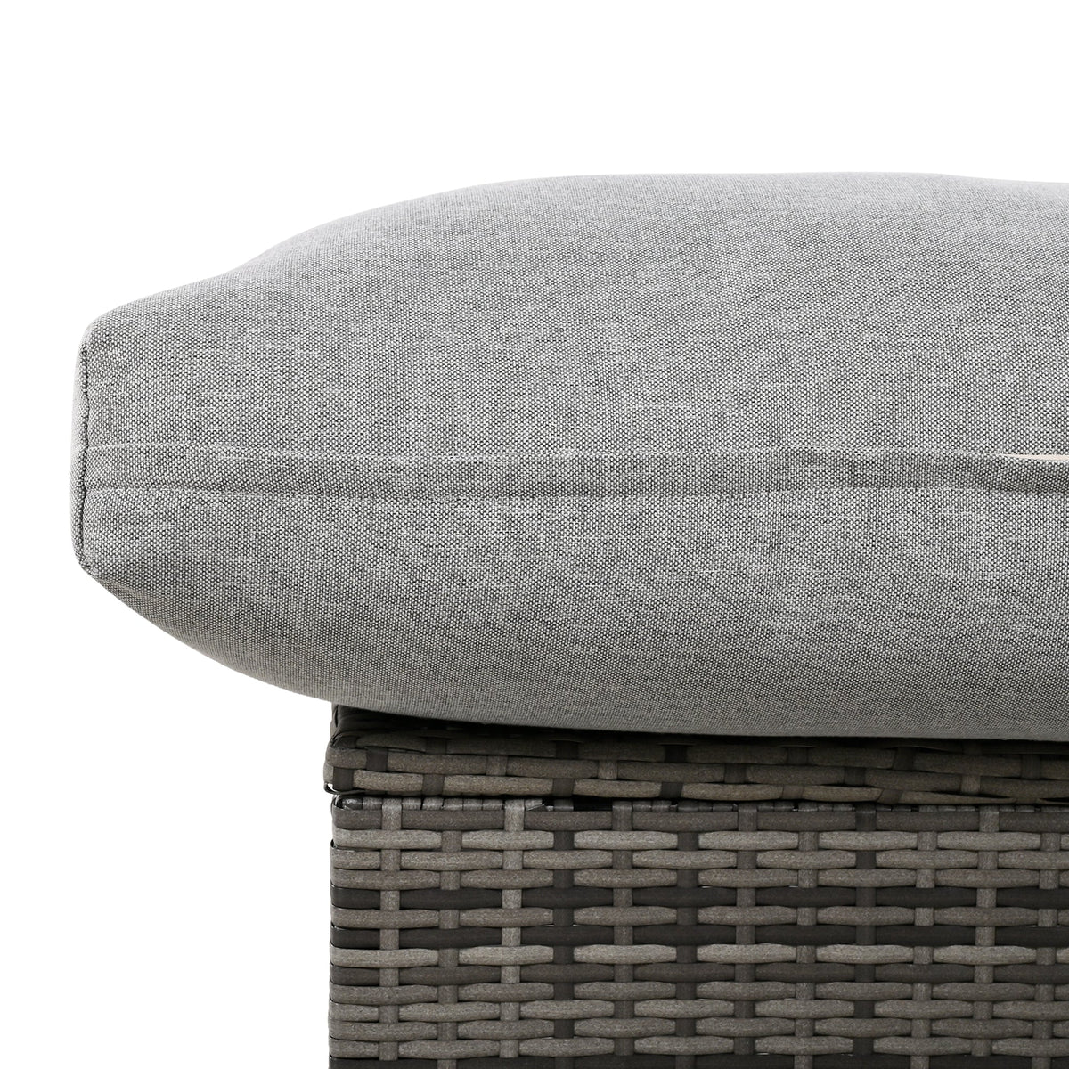 Roomfitters Modern U-Shaped Outdoor Sectional Sofa Set, 5-6 Seat Patio Conversation, Grey Cushions, Iron Frame Pit Roomfitters