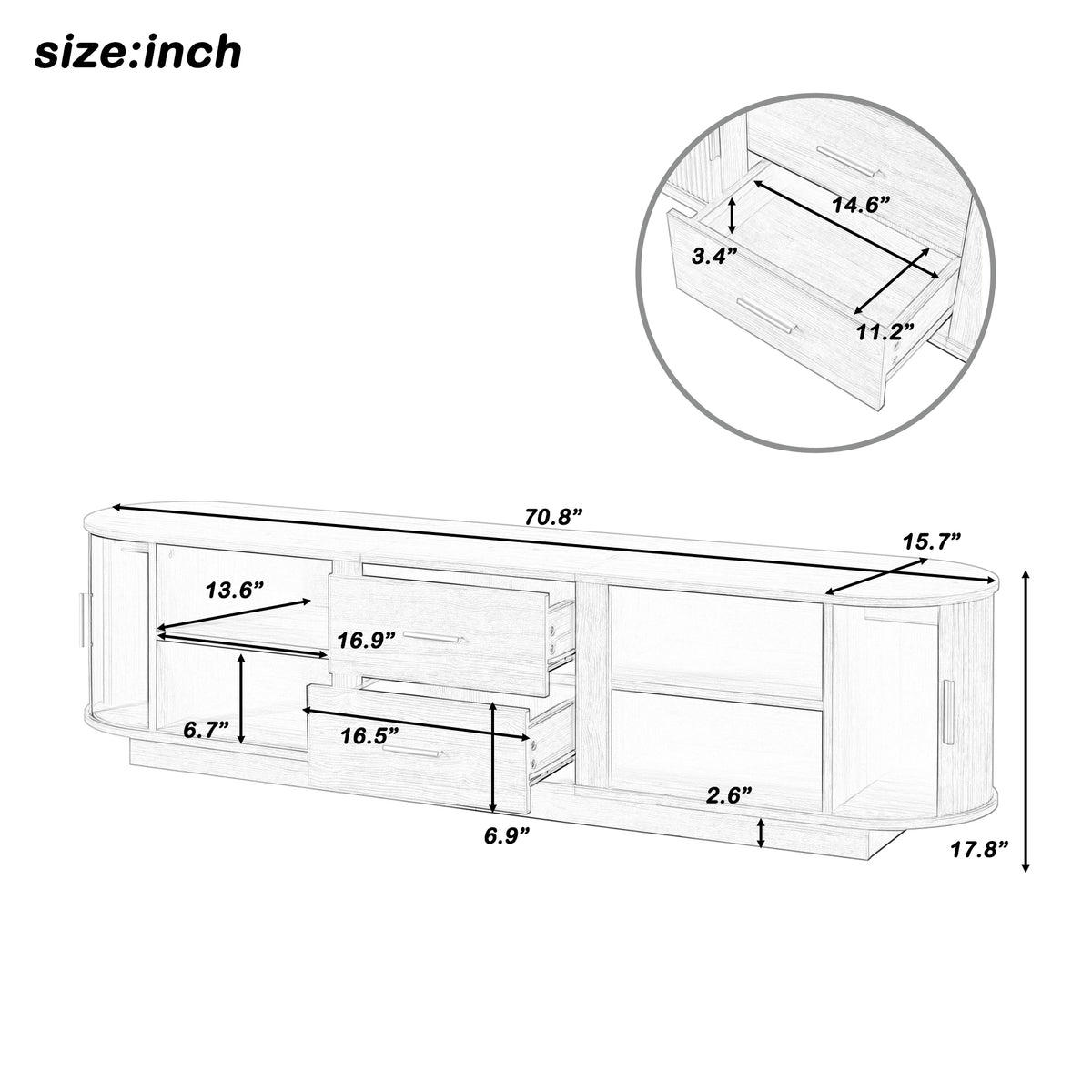 variant-group:rf-n724p420639w|Roomfitters Modern Entertainment Center Console Table with 2 Central Drawers, Acacia Wood