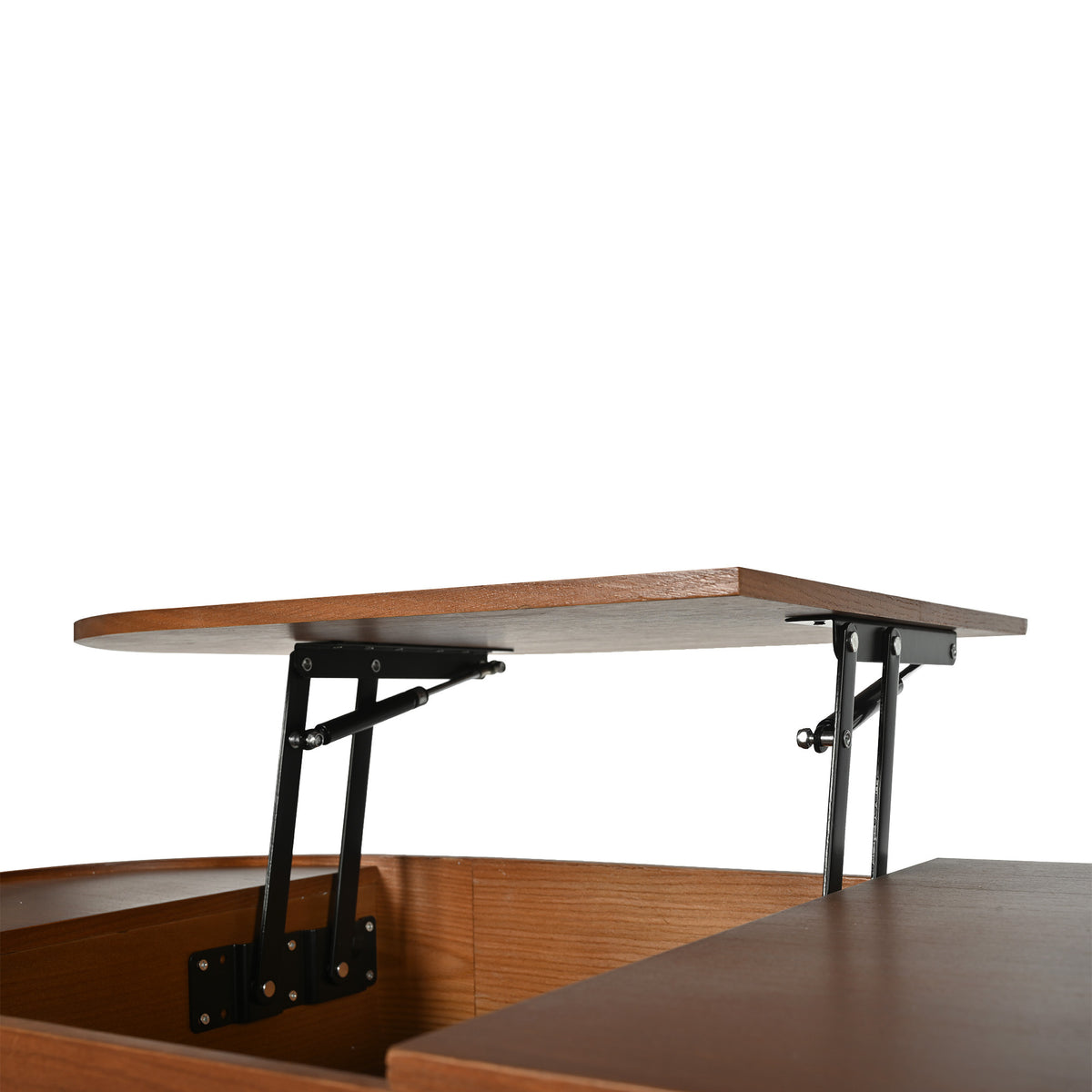 variant-group:rf-n724p228920d|Roomfitters Lift Top Oval Coffee Table with Rotating Marble Tray and Hidden Compartment, Brown