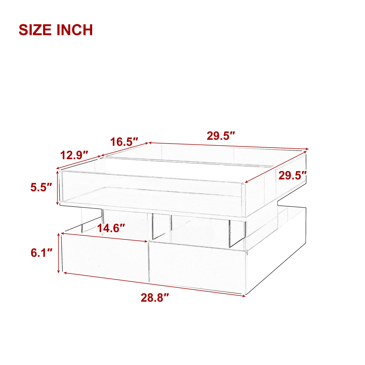 variant-group:rf-n724p290043k|Roomfitters Lift-Top Square Coffee Table with Glass Surface, Hidden Storage, High Gloss Finish, White