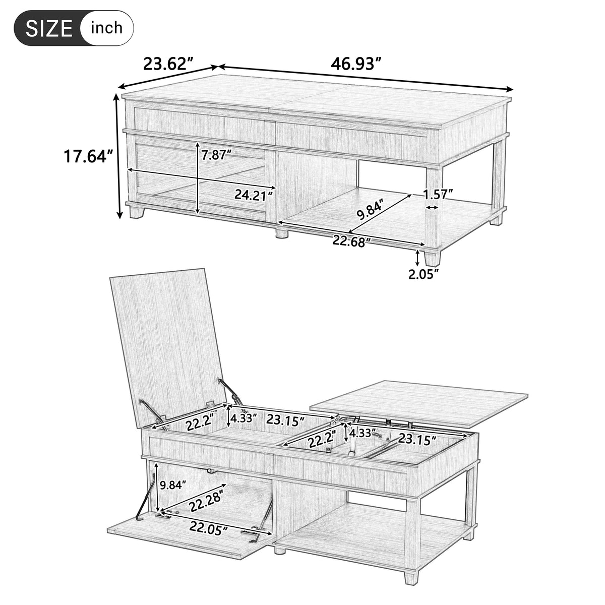 variant-group:rf-n724p401355e|Roomfitters Lift-Top Coffee Table with Hidden Storage and Open Lower Shelf, Apricot Brown